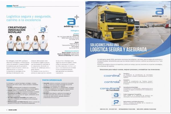 Imagen del Especial publicado en la revista Esade Alumni sobre logística y transporte 2017